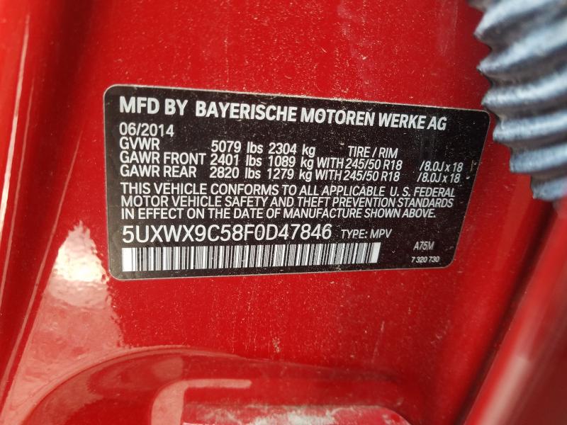 Photo 9 VIN: 5UXWX9C58F0D47846 - BMW X3 XDRIVE2 