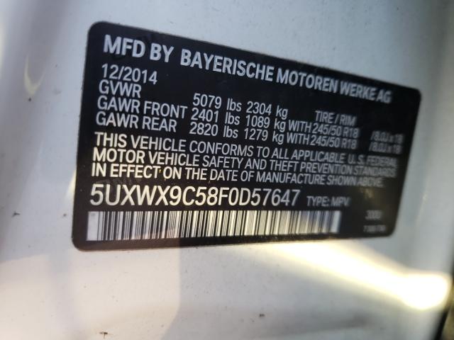 Photo 9 VIN: 5UXWX9C58F0D57647 - BMW X3 