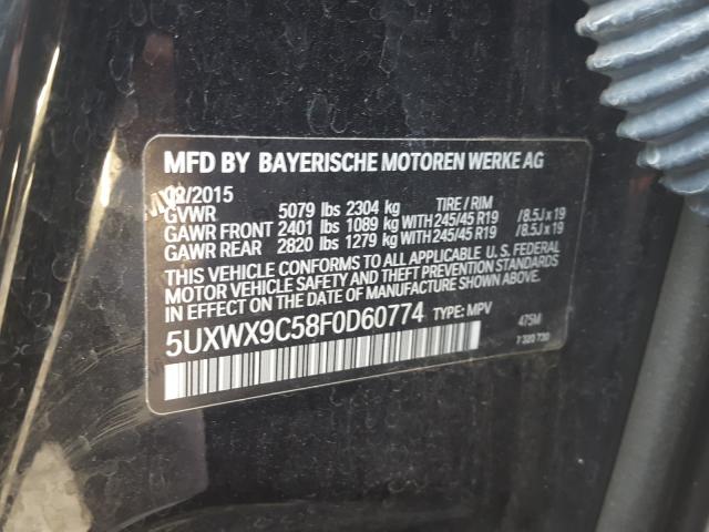 Photo 9 VIN: 5UXWX9C58F0D60774 - BMW X3 