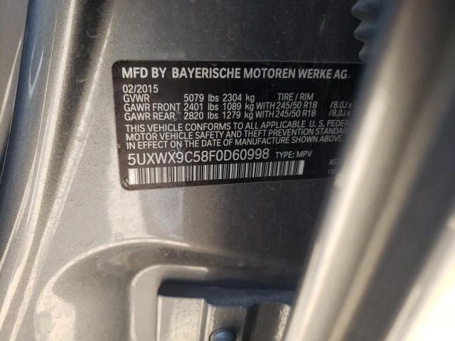 Photo 9 VIN: 5UXWX9C58F0D60998 - BMW X3 XDRIVE2 