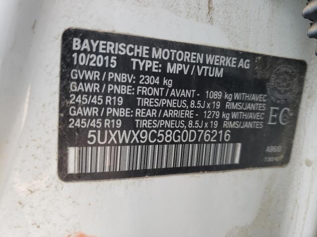 Photo 12 VIN: 5UXWX9C58G0D76216 - BMW X3 XDRIVE2 