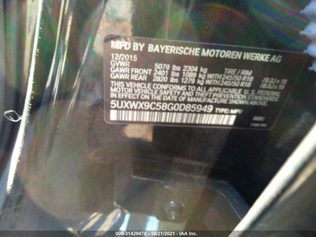 Photo 8 VIN: 5UXWX9C58G0D85949 - BMW X3 