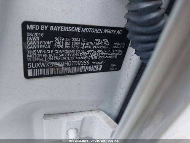 Photo 8 VIN: 5UXWX9C58H0T09386 - BMW X3 