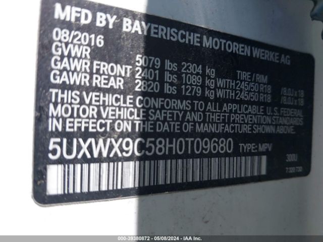 Photo 8 VIN: 5UXWX9C58H0T09680 - BMW X3 