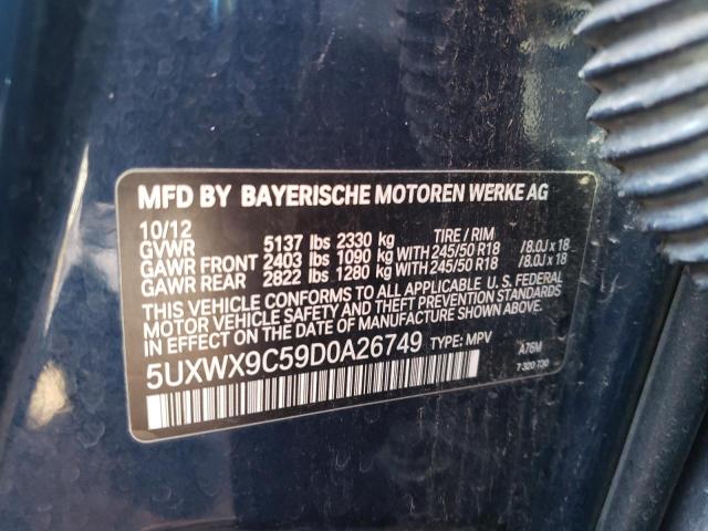 Photo 9 VIN: 5UXWX9C59D0A26749 - BMW X3 XDRIVE2 