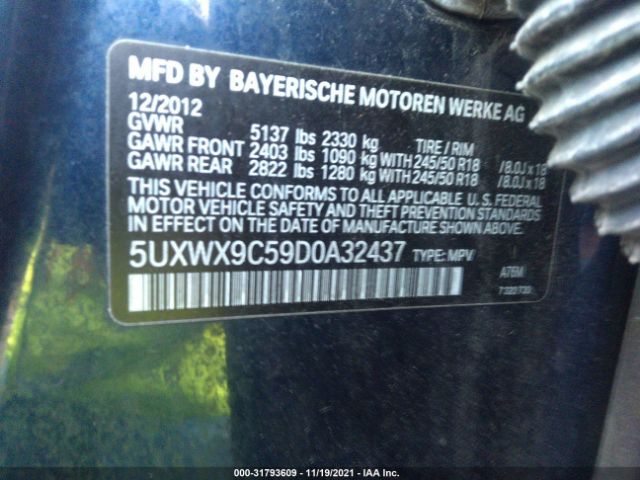 Photo 8 VIN: 5UXWX9C59D0A32437 - BMW X3 