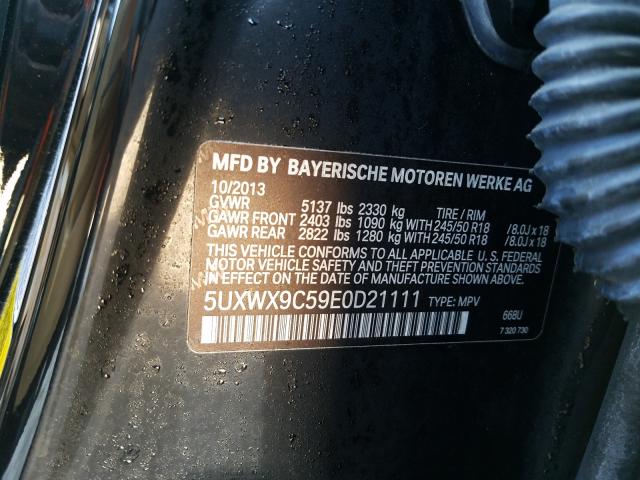 Photo 9 VIN: 5UXWX9C59E0D21111 - BMW X3 XDRIVE2 