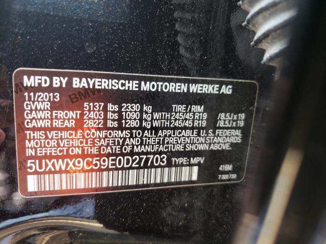 Photo 9 VIN: 5UXWX9C59E0D27703 - BMW X3 XDRIVE2 