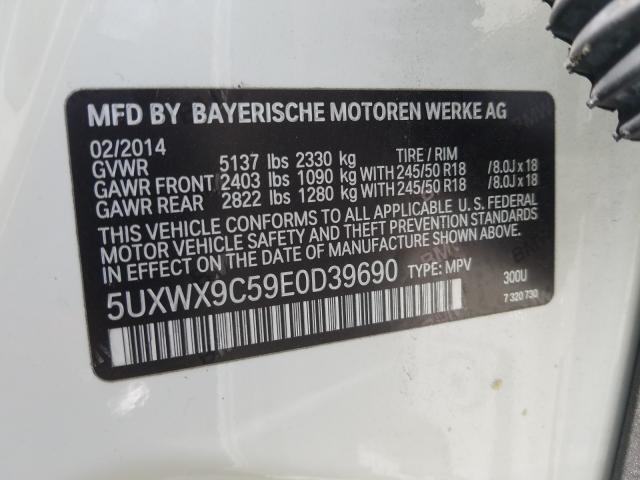 Photo 9 VIN: 5UXWX9C59E0D39690 - BMW X3 