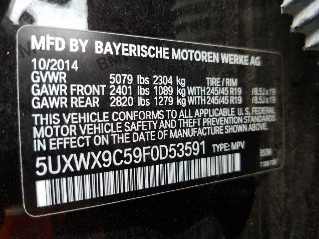 Photo 9 VIN: 5UXWX9C59F0D53591 - BMW X3 XDRIVE2 