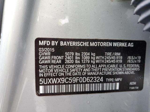 Photo 12 VIN: 5UXWX9C59F0D62324 - BMW X3 XDRIVE2 