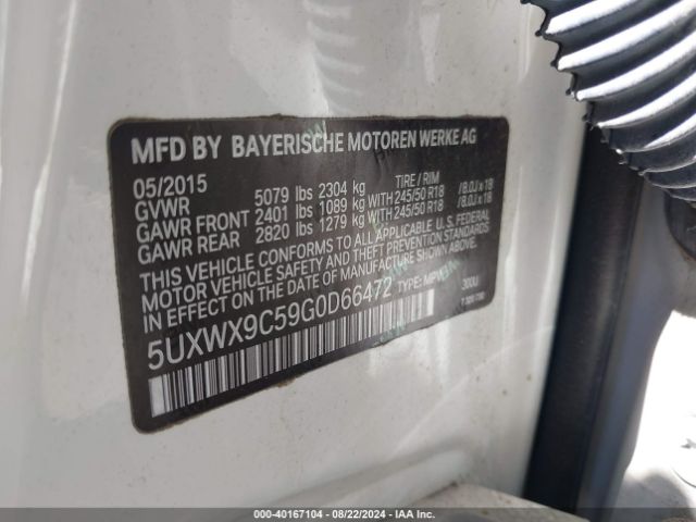 Photo 8 VIN: 5UXWX9C59G0D66472 - BMW X3 