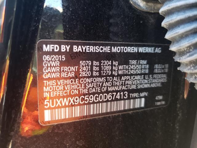 Photo 9 VIN: 5UXWX9C59G0D67413 - BMW X3 XDRIVE2 