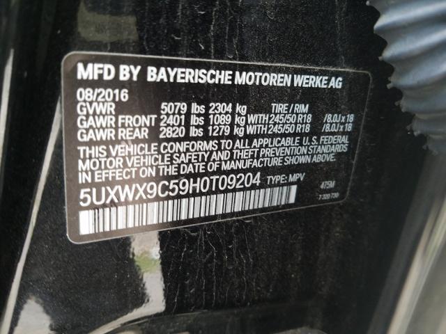 Photo 9 VIN: 5UXWX9C59H0T09204 - BMW X3 