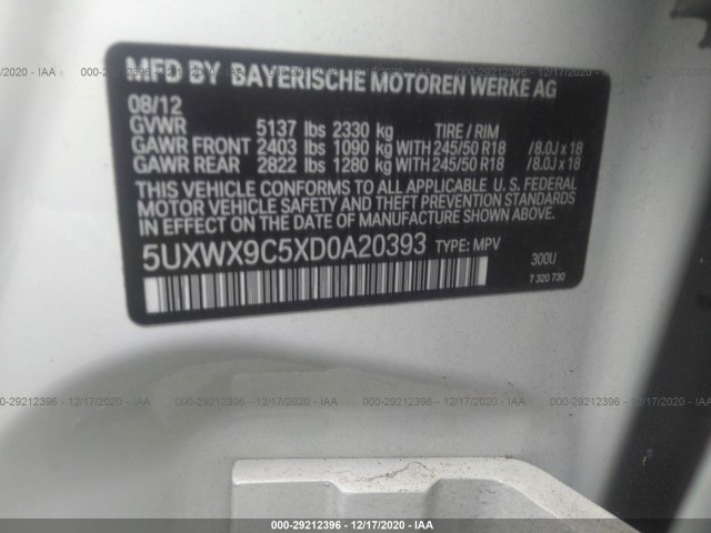 Photo 8 VIN: 5UXWX9C5XD0A20393 - BMW X3 