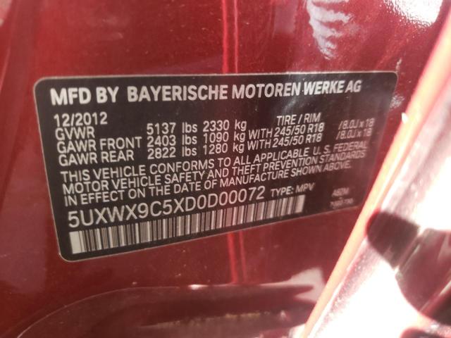 Photo 9 VIN: 5UXWX9C5XD0D00072 - BMW X3 XDRIVE2 