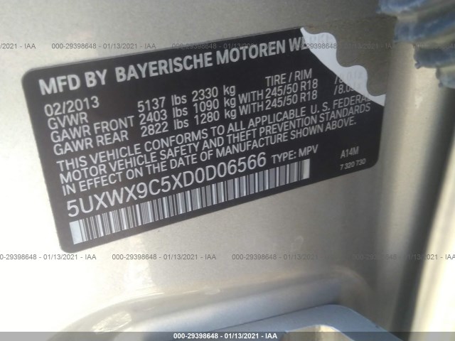 Photo 8 VIN: 5UXWX9C5XD0D06566 - BMW X3 