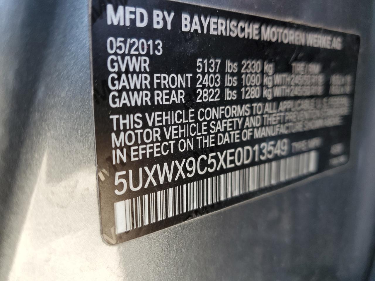 Photo 11 VIN: 5UXWX9C5XE0D13549 - BMW X3 