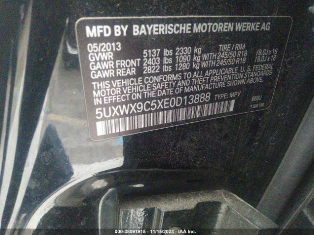 Photo 8 VIN: 5UXWX9C5XE0D13888 - BMW X3 