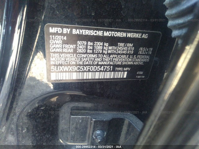 Photo 8 VIN: 5UXWX9C5XF0D54751 - BMW X3 