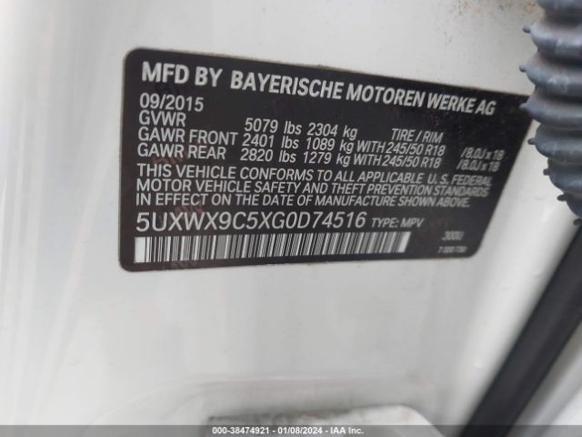 Photo 8 VIN: 5UXWX9C5XG0D74516 - BMW X3 