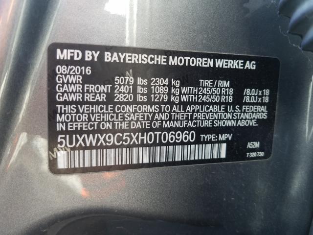 Photo 9 VIN: 5UXWX9C5XH0T06960 - BMW X3 