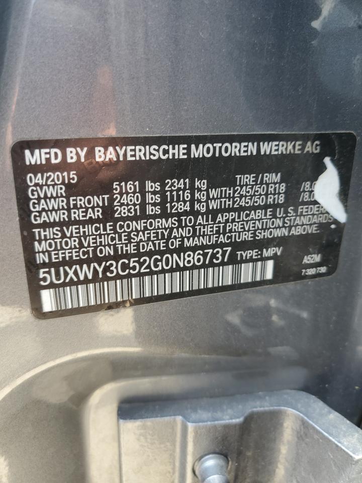 Photo 13 VIN: 5UXWY3C52G0N86737 - BMW X3 