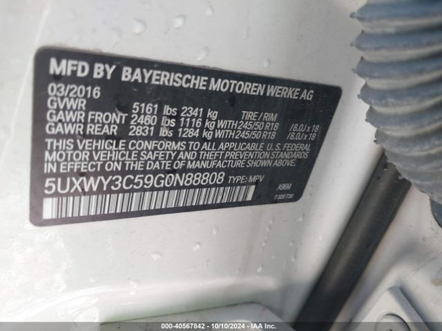 Photo 8 VIN: 5UXWY3C59G0N88808 - BMW X3 