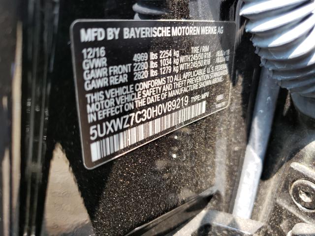 Photo 9 VIN: 5UXWZ7C30H0V89219 - BMW X3 SDRIVE2 