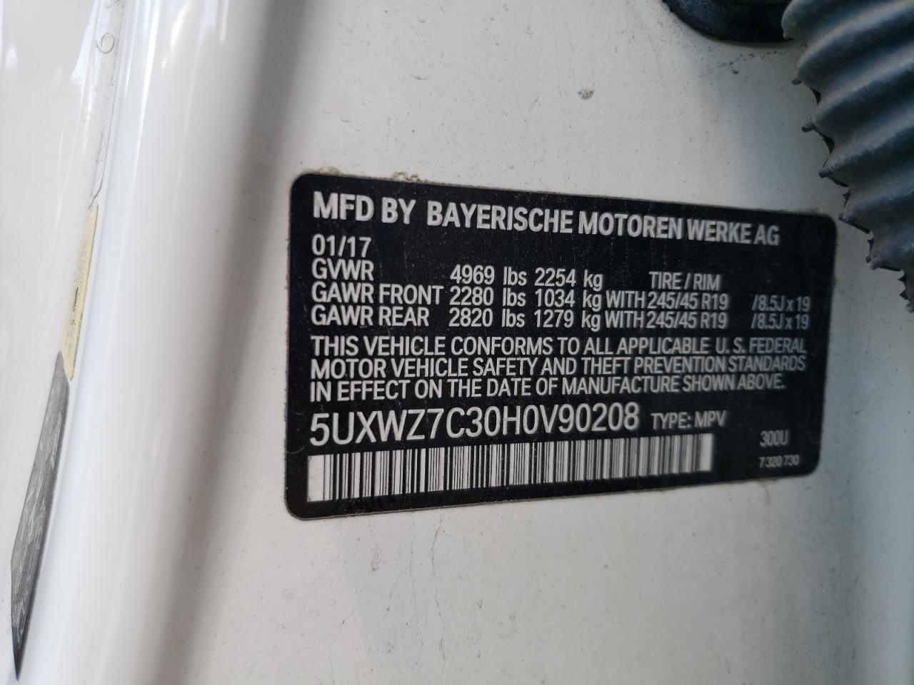 Photo 11 VIN: 5UXWZ7C30H0V90208 - BMW X3 