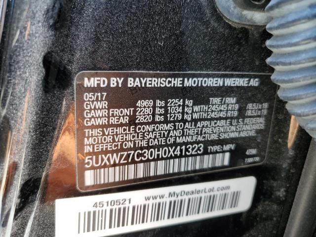 Photo 11 VIN: 5UXWZ7C30H0X41323 - BMW X3 