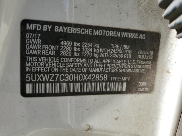 Photo 12 VIN: 5UXWZ7C30H0X42858 - BMW X3 SDRIVE2 