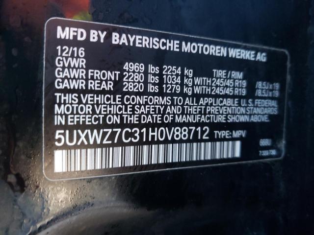 Photo 9 VIN: 5UXWZ7C31H0V88712 - BMW X3 SDRIVE2 