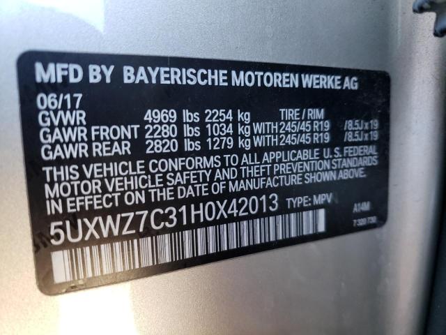 Photo 13 VIN: 5UXWZ7C31H0X42013 - BMW X3 