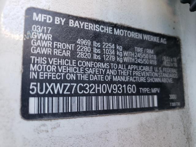 Photo 9 VIN: 5UXWZ7C32H0V93160 - BMW X3 SDRIVE2 