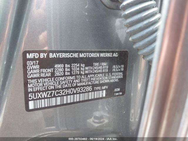 Photo 8 VIN: 5UXWZ7C32H0V93286 - BMW X3 