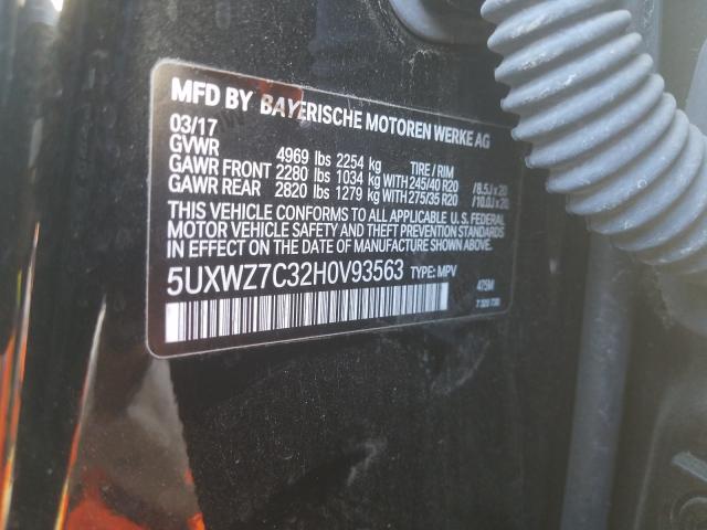 Photo 9 VIN: 5UXWZ7C32H0V93563 - BMW X3 SDRIVE2 