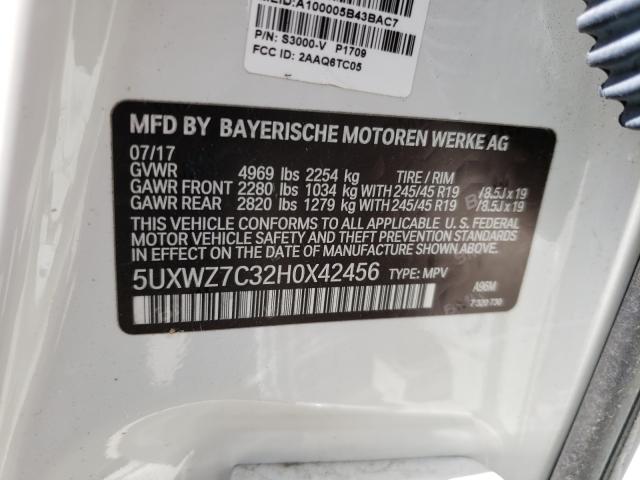 Photo 9 VIN: 5UXWZ7C32H0X42456 - BMW X3 SDRIVE2 