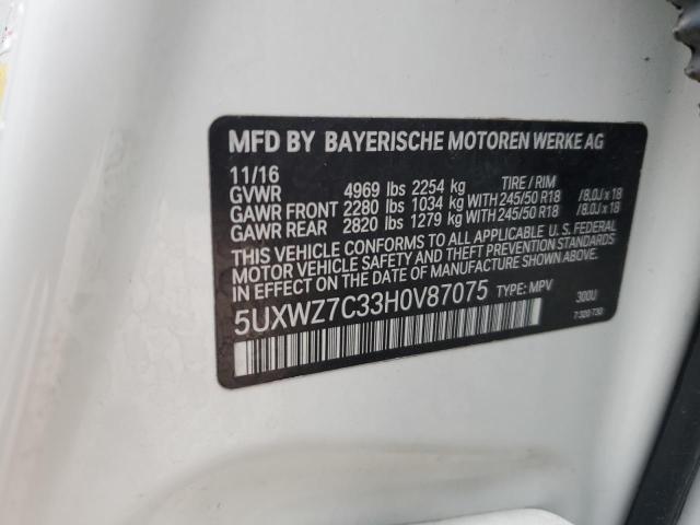 Photo 11 VIN: 5UXWZ7C33H0V87075 - BMW X3 