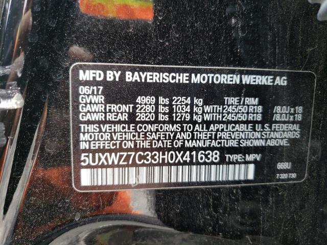 Photo 9 VIN: 5UXWZ7C33H0X41638 - BMW X3 SDRIVE2 