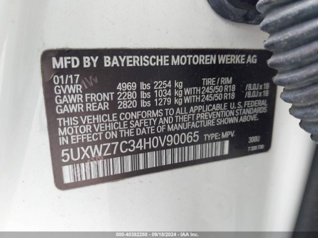 Photo 8 VIN: 5UXWZ7C34H0V90065 - BMW X3 