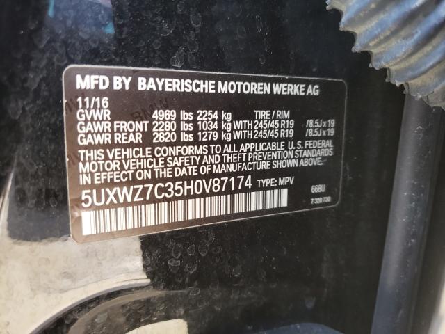 Photo 9 VIN: 5UXWZ7C35H0V87174 - BMW X3 SDRIVE2 