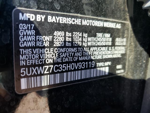 Photo 9 VIN: 5UXWZ7C35H0V93119 - BMW X3 SDRIVE2 