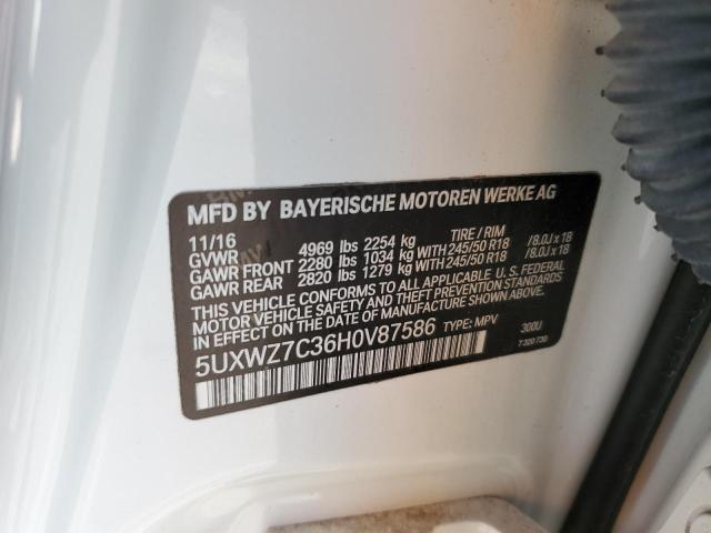 Photo 12 VIN: 5UXWZ7C36H0V87586 - BMW X3 SDRIVE2 