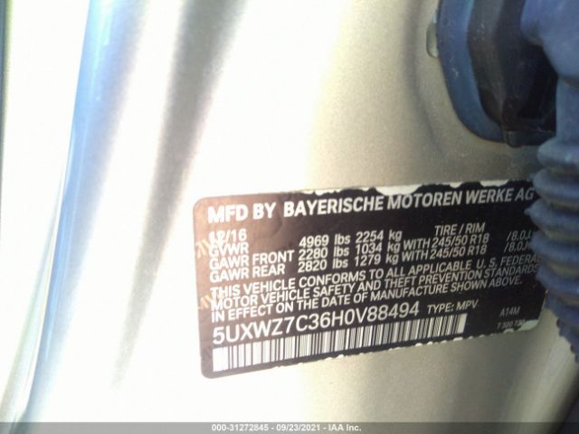 Photo 8 VIN: 5UXWZ7C36H0V88494 - BMW X3 