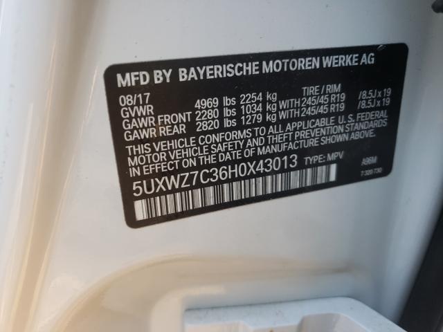 Photo 9 VIN: 5UXWZ7C36H0X43013 - BMW X3 SDRIVE2 