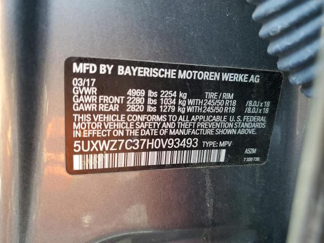 Photo 9 VIN: 5UXWZ7C37H0V93493 - BMW X3 SDRIVE2 