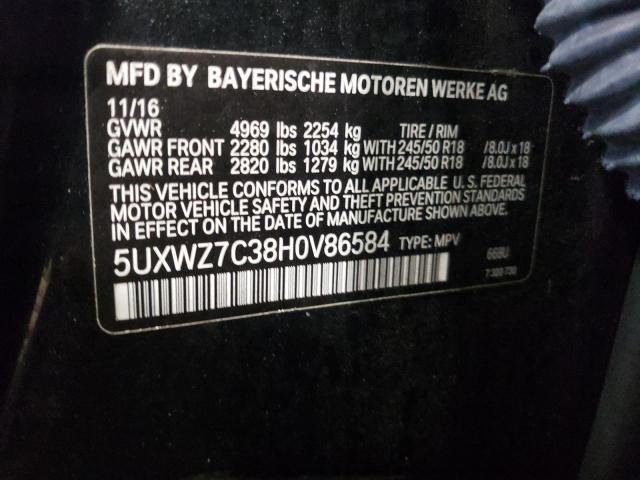 Photo 12 VIN: 5UXWZ7C38H0V86584 - BMW X3 SDRIVE2 