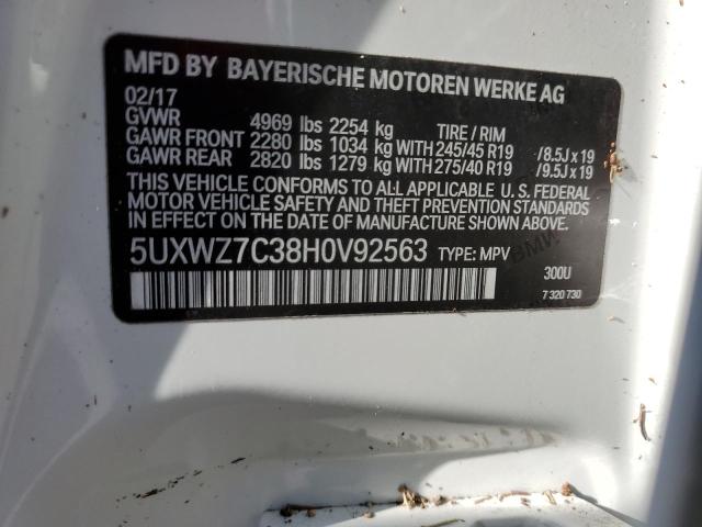 Photo 12 VIN: 5UXWZ7C38H0V92563 - BMW X3 SDRIVE2 