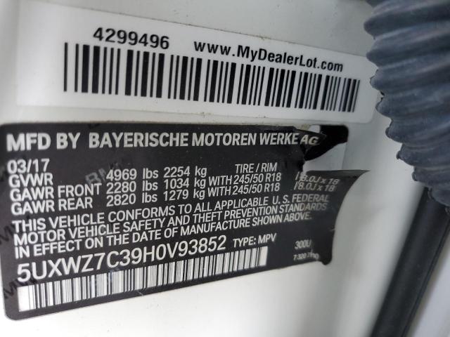 Photo 12 VIN: 5UXWZ7C39H0V93852 - BMW X3 SDRIVE2 